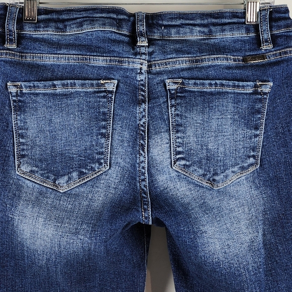 KanCan Jeans Womens 11/29 Mid Rise Fringe Ankle Skinny Distressed Blue (29x25) - Picture 11 of 12